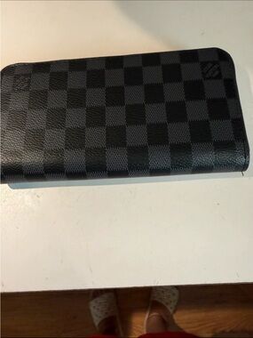 Black Embossed Zip Wallet